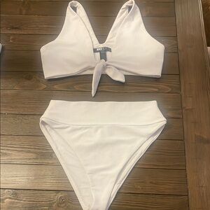 Beach Riot White Ribbed Bikini